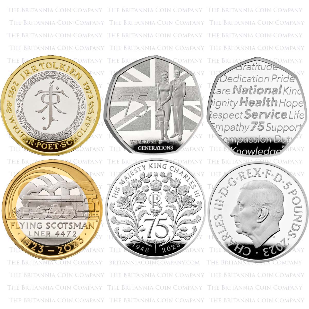 2023 United Kingdom Silver Proof Commemorative Coin Set