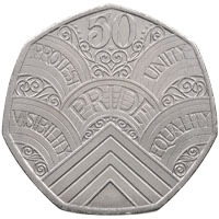 2022 Fifty Years Of Pride Rainbow Circulated Fifty Pence Coin Thumbnail