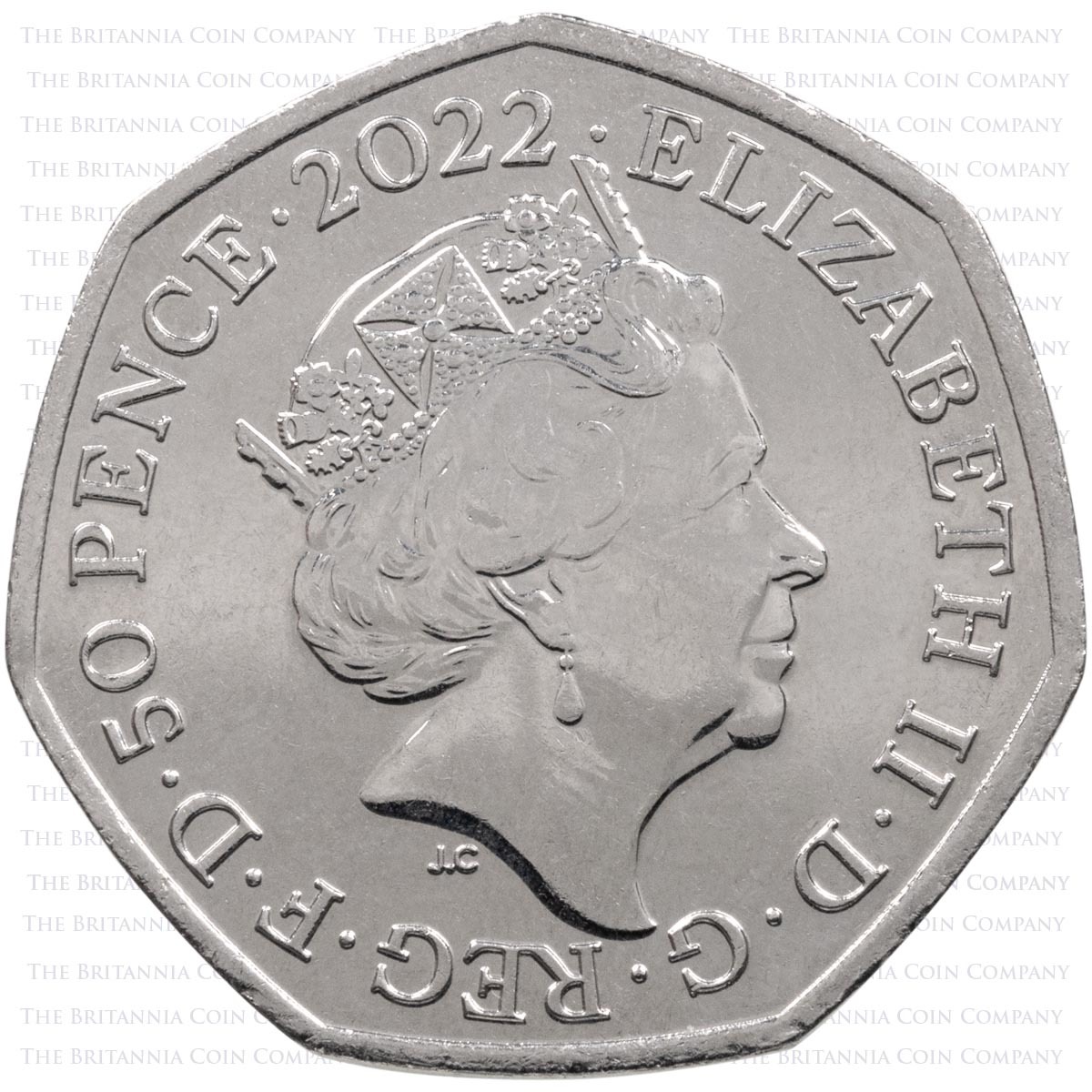 2022 Fifty Years Of Pride Rainbow Circulated Fifty Pence Coin Obverse