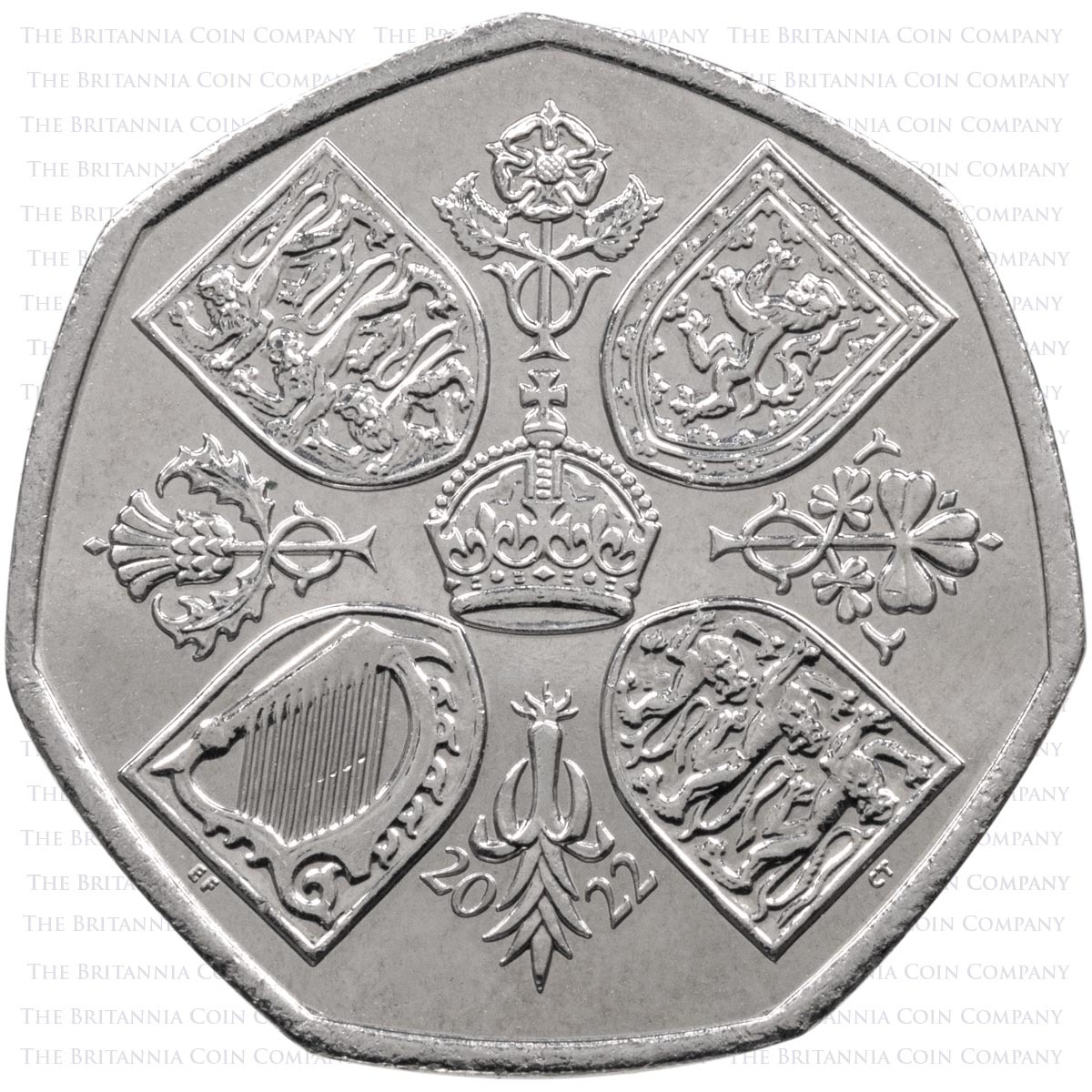 2022 Queen Elizabeth II Memorial Circulated Fifty Pence Coin Reverse
