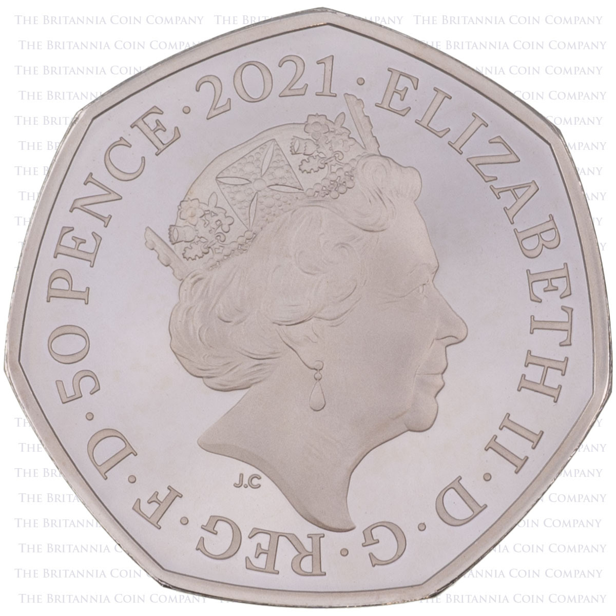 UK19SHPF 2019 Sherlock Holmes Fifty Pence Piedfort Silver Proof Coin obverse image