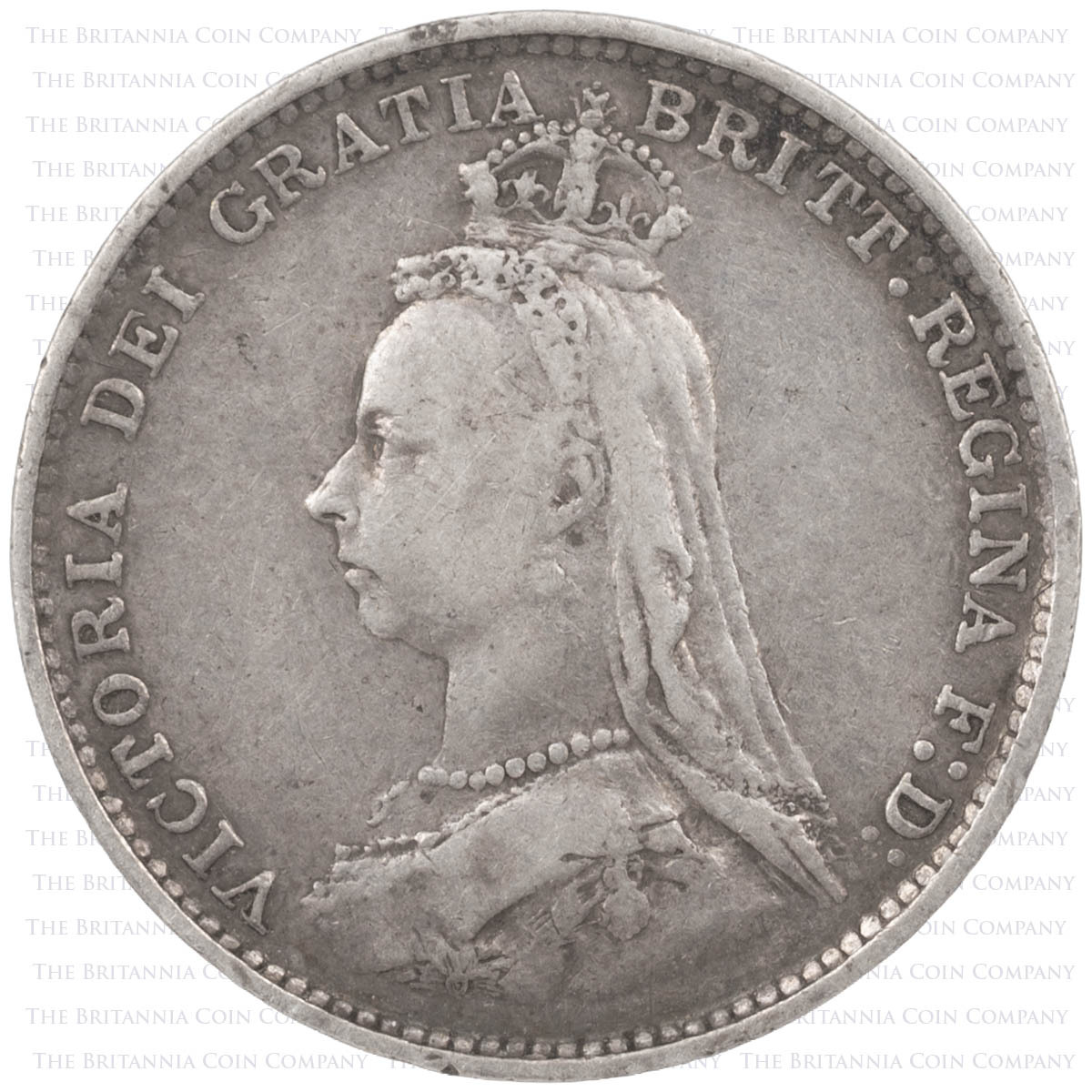 1887 Threepence Jubilee Head Victoria Silver Coin Obverse