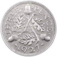 1927 Proof Threepence George V Silver Coin Thumbnail