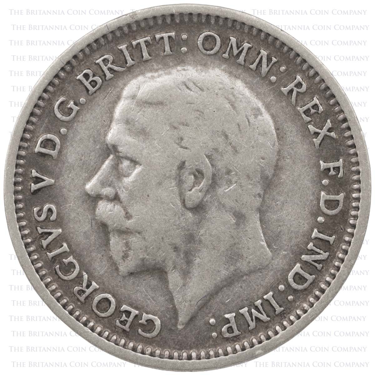 1934 Threepence George V Silver Coin Obverse