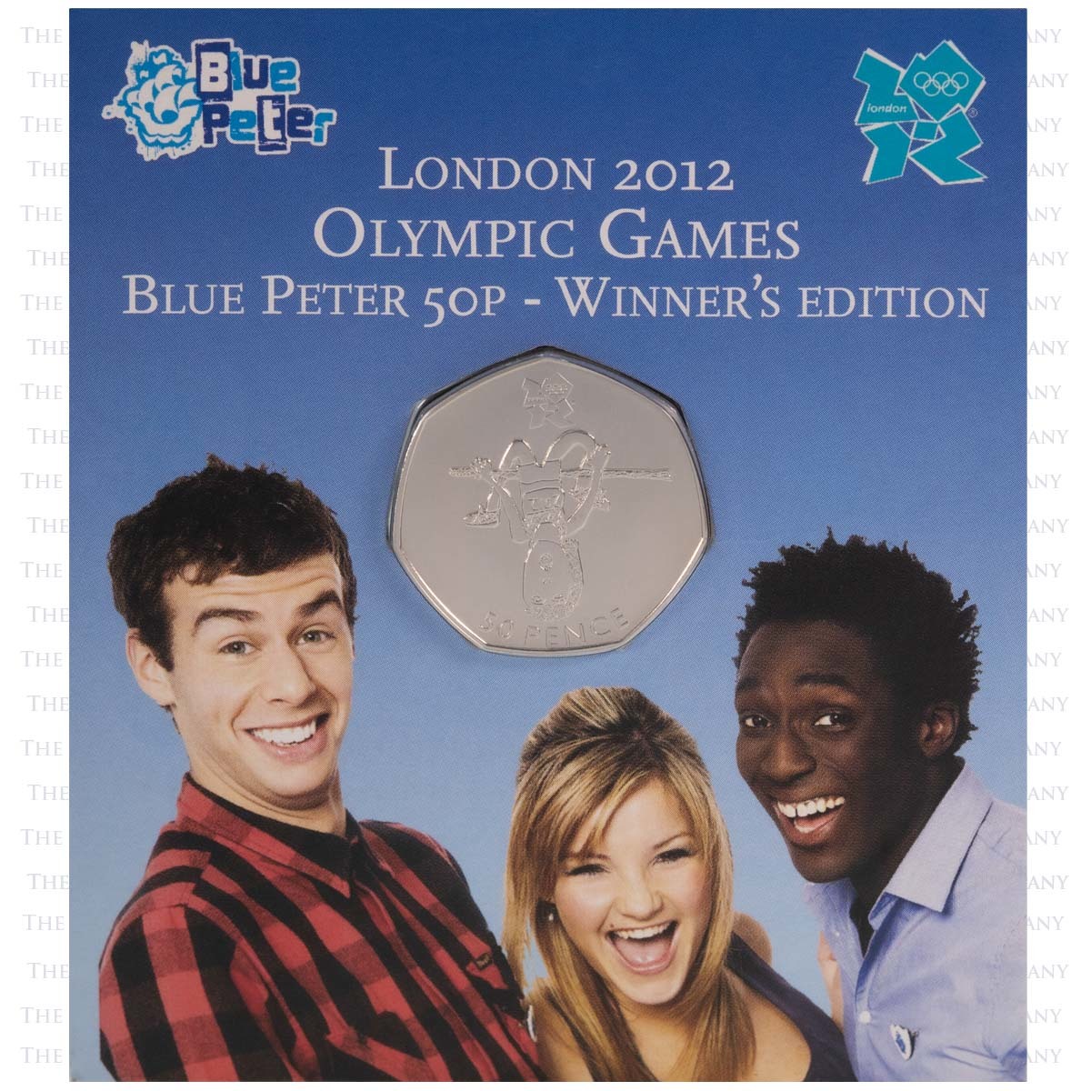 2009 London Olympics Athletics 50p Brilliant Uncirculated Coin Winner's Edition Blue Peter In Card
