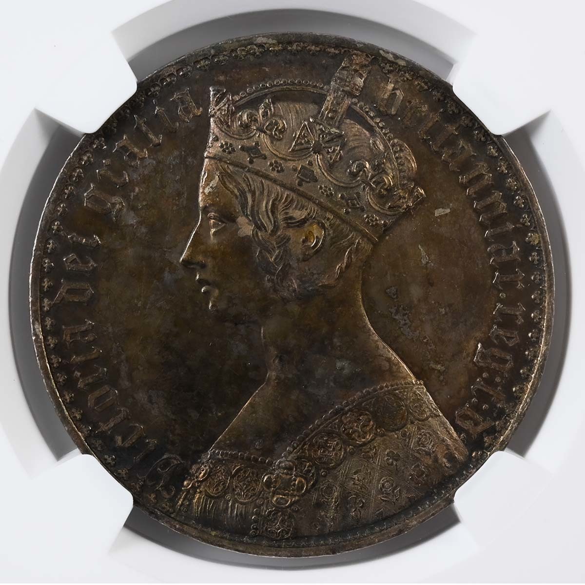 1847 Queen Victoria Gothic Crown PF 60 Unidecimo Obverse
