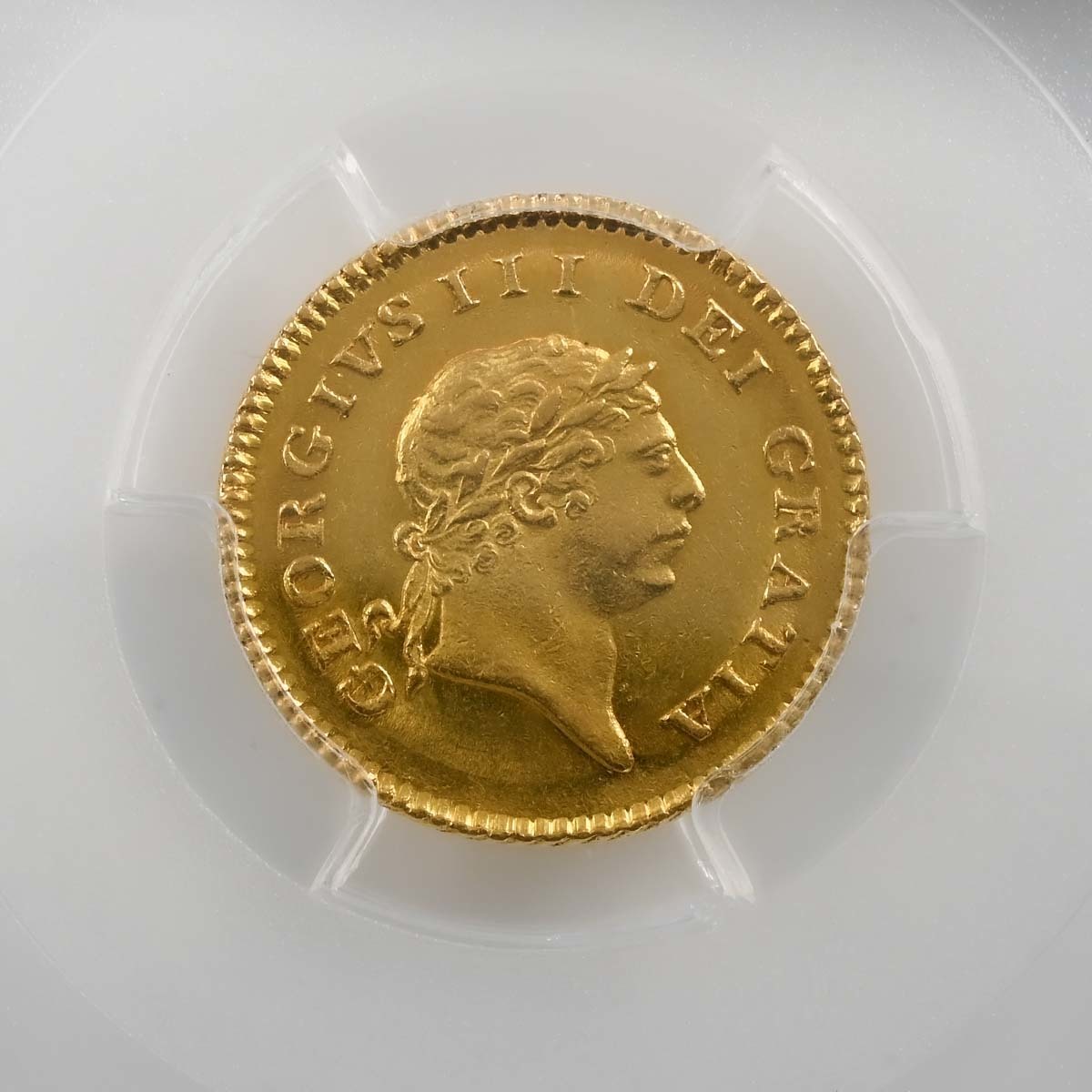1813 George III Gold Military Third Guinea PCGS MS62 Obverse Close Up