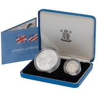 1997 Symbols Of Freedom Silver Proof UK/USA Coin Set Thumbnail