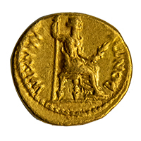 AD 14-37 Tiberius Gold Aureus Lugdunum Reverse Thumbnail