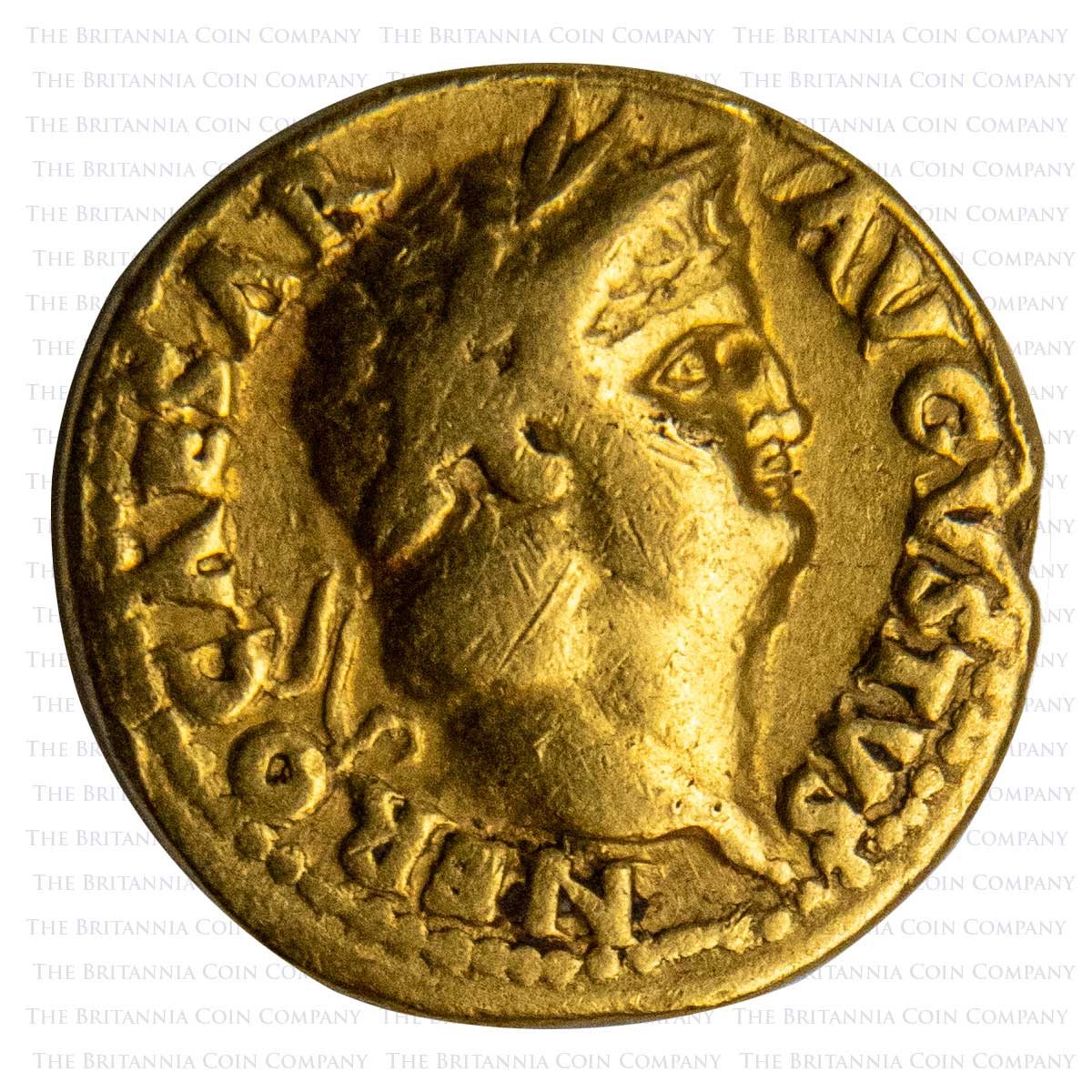 65 AD Nero Gold Aureus Jupiter Obverse