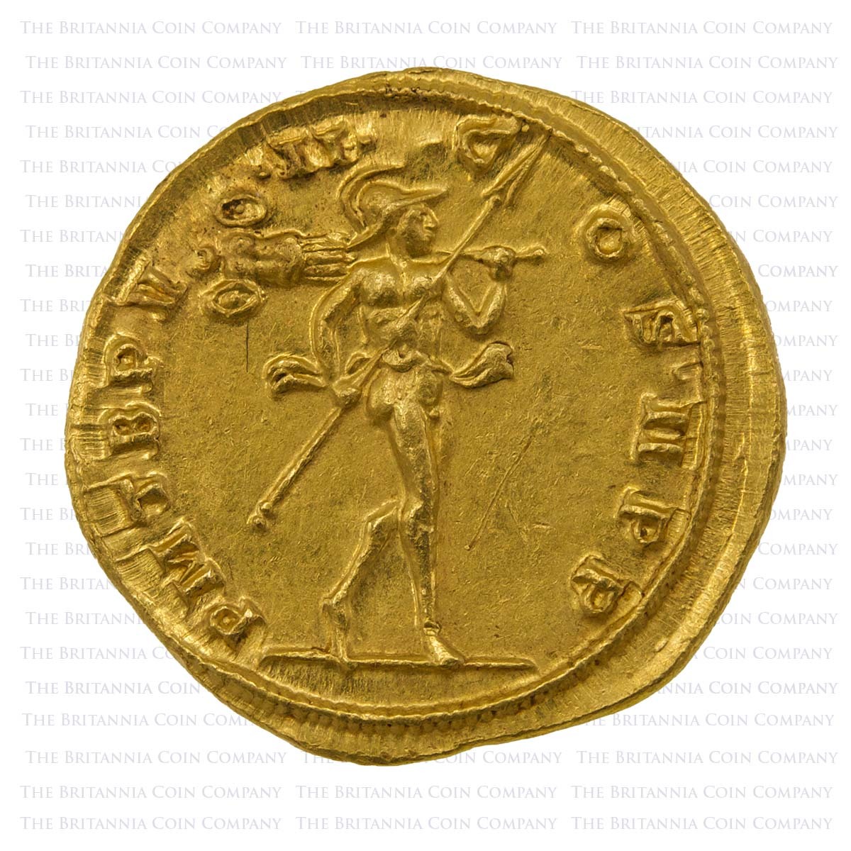 270-275 AD Aurelian Gold Aureus Mars Ticinum Reverse