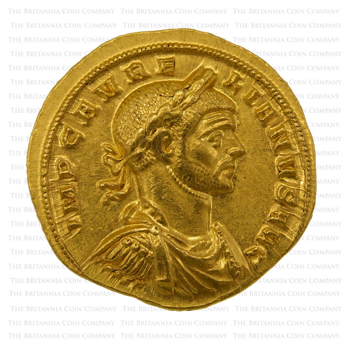270-275 AD Aurelian Gold Aureus Mars Ticinum Obverse