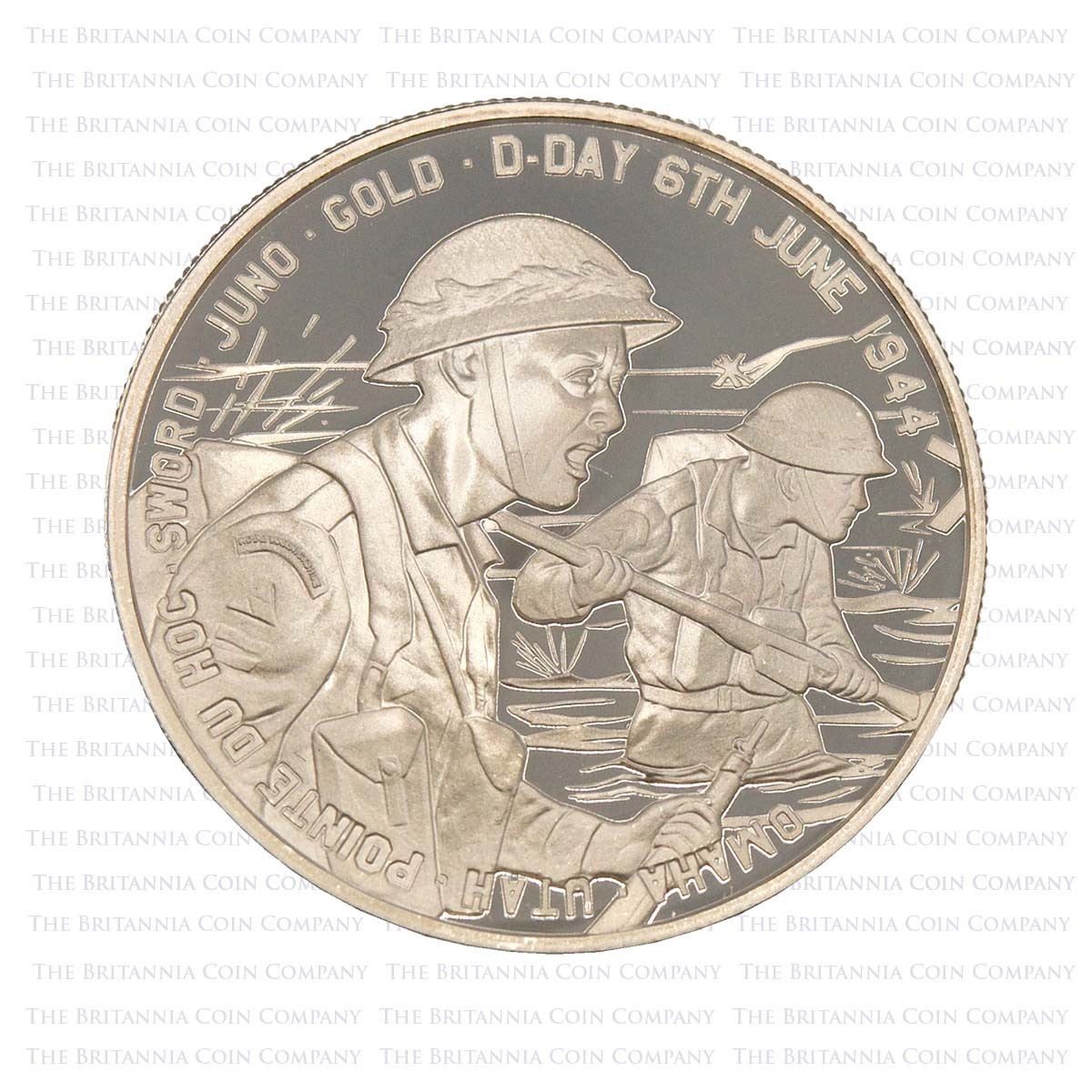 2014 Alderney D-Day 70th Anniversary £5 Silver Proof Reverse