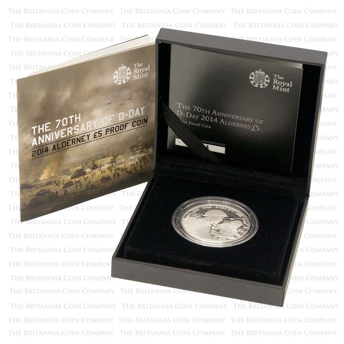 2014 Alderney D-Day 70th Anniversary £5 Silver Proof Boxed