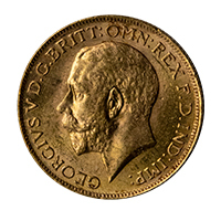 1925 George V Gold Full Sovereign South Africa Obverse Thumbnail