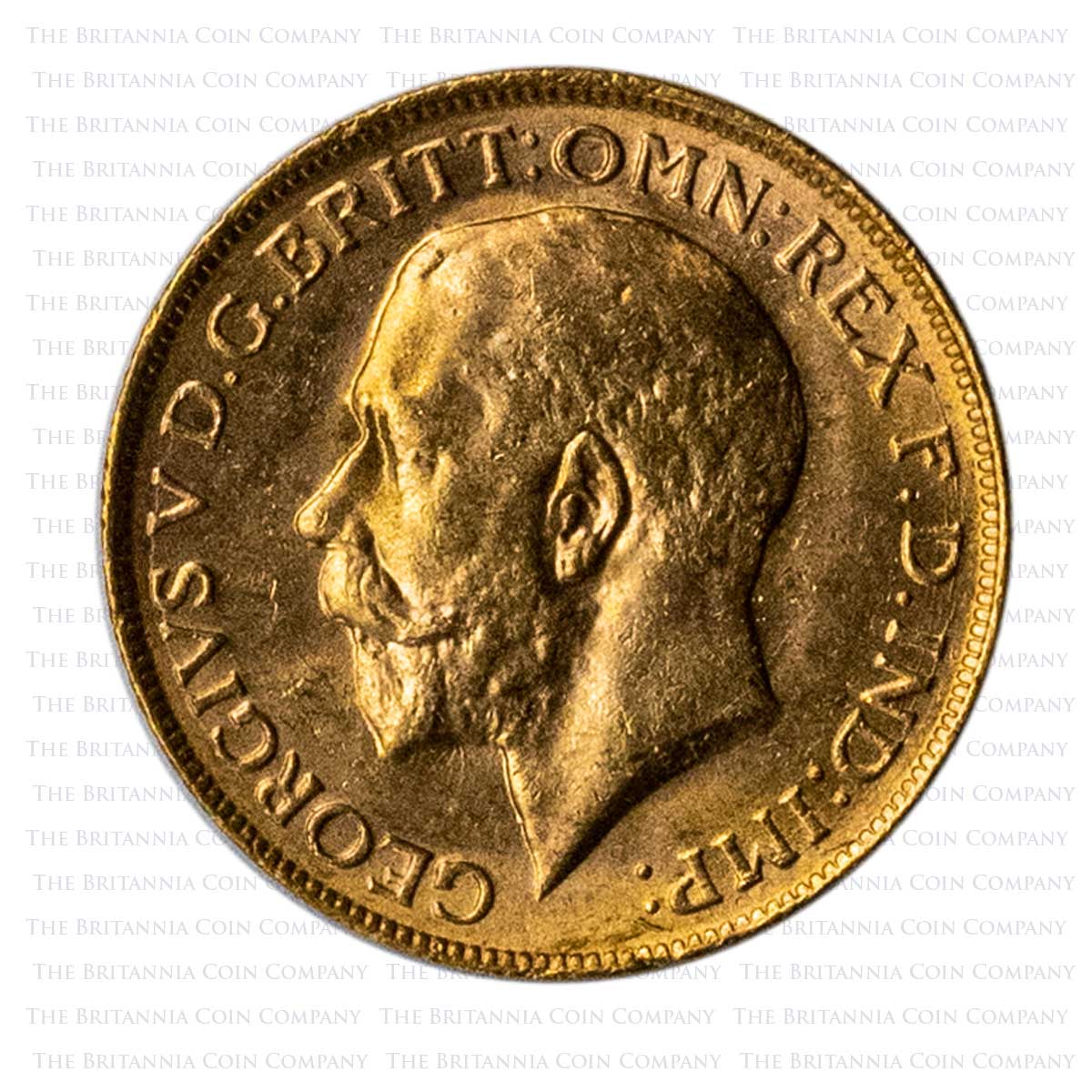 1920 George V Gold Full Sovereign Perth Obverse