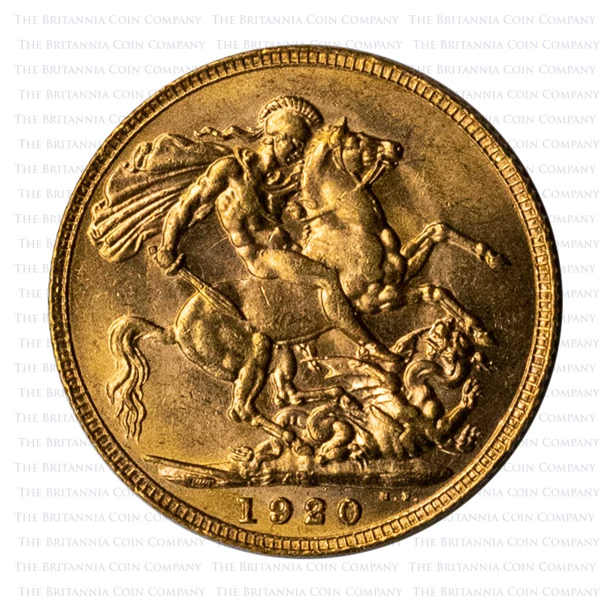 1920 George V Gold Full Sovereign Perth Reverse