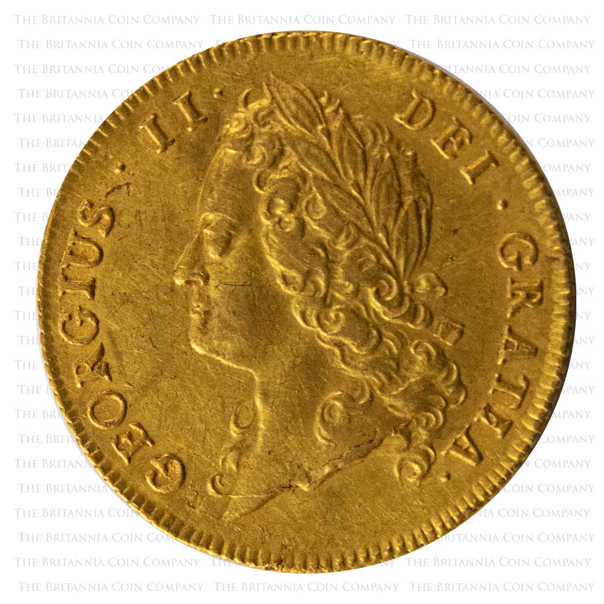 1739 George II Full Gold Guinea Obverse