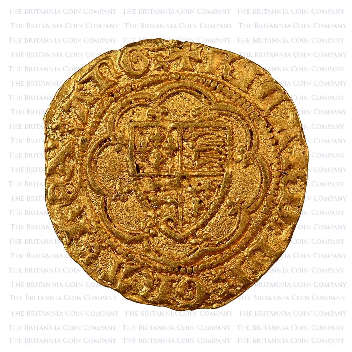 1377-1399 Richard II Gold Quarter Noble Rare Ib/IIIa Mule Obverse