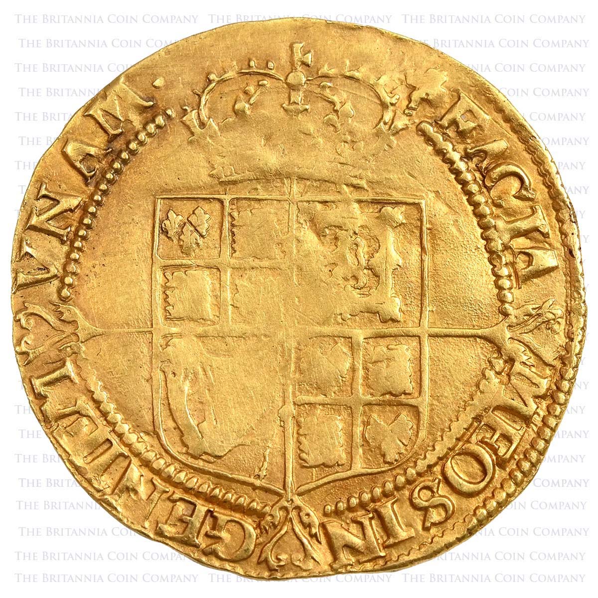 1624 James I Gold Laurel Fourth Head MM Trefoil Reverse