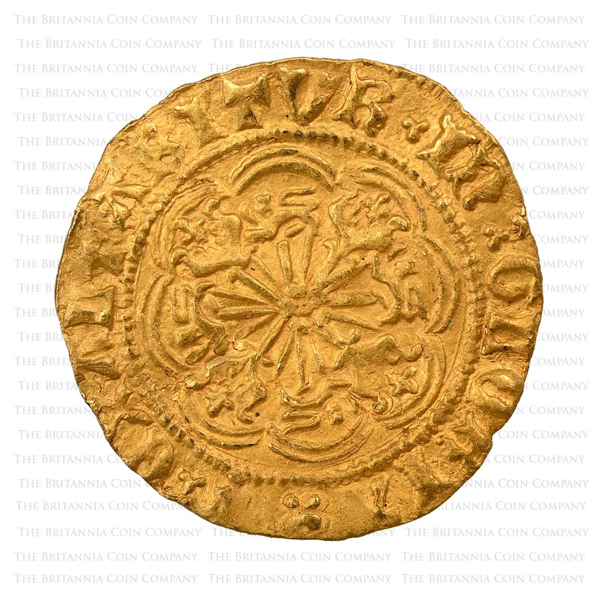 1461-1464 Edward IV Gold Quarter Ryal Rare MM Lis Reverse