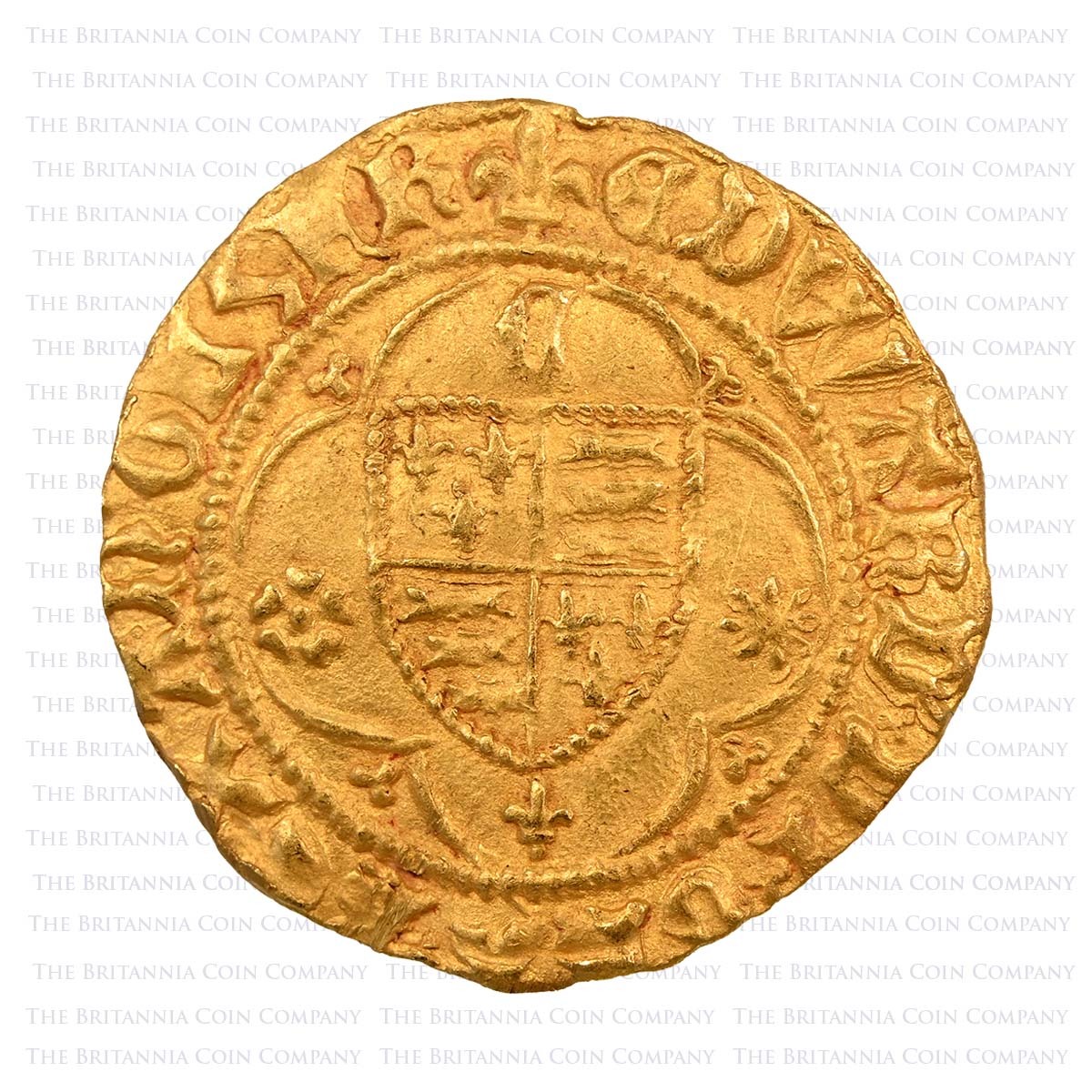 1461-1464 Edward IV Gold Quarter Ryal Rare MM Lis Obverse