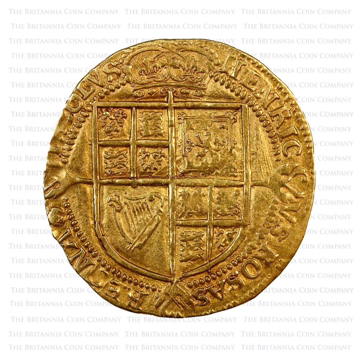1621-1625 James I Gold Half Laurel London MM Thistle Reverse