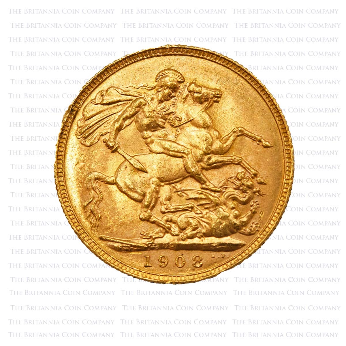 1908 Edward VII Gold Full Sovereign Perth Reverse