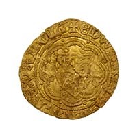 1361 Edward III Gold Quarter Noble Transitional Treaty Period Thumbnail