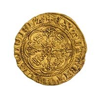 1361-1369 Edward III Gold Quarter Noble Treaty Period Thumbnail