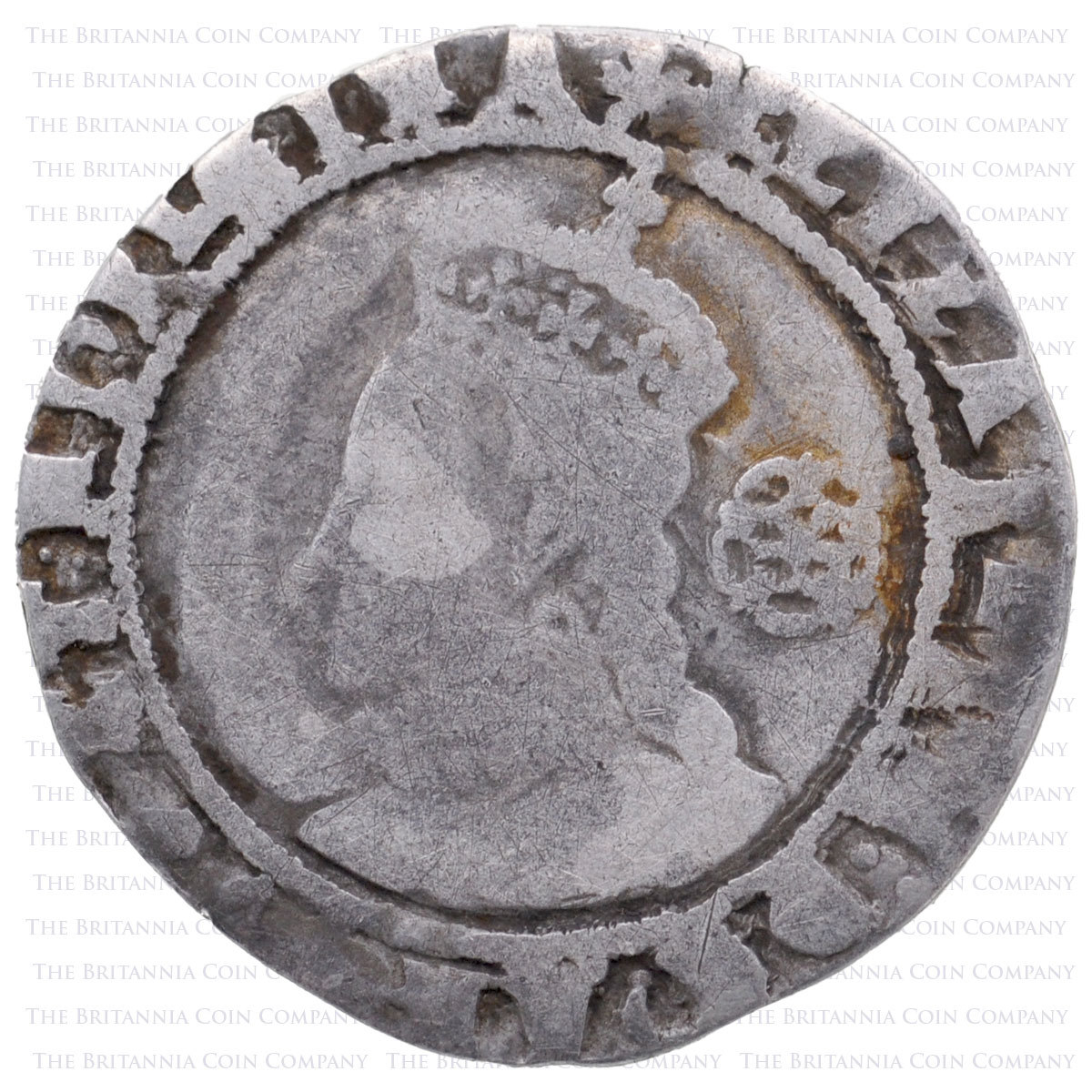 1576 Elizabeth I Hammered Silver Sixpence. Mm ‘Eglantine’ Obverse