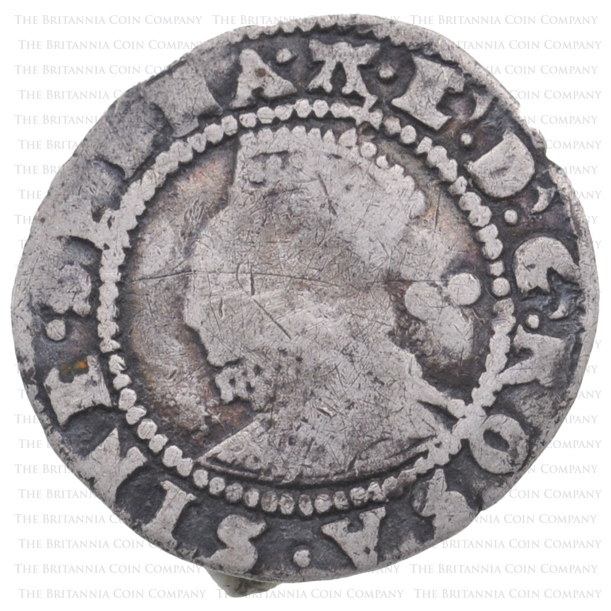 1582-4 Elizabeth I Hammered Silver Halfgroat MM ‘A’ Obverse
