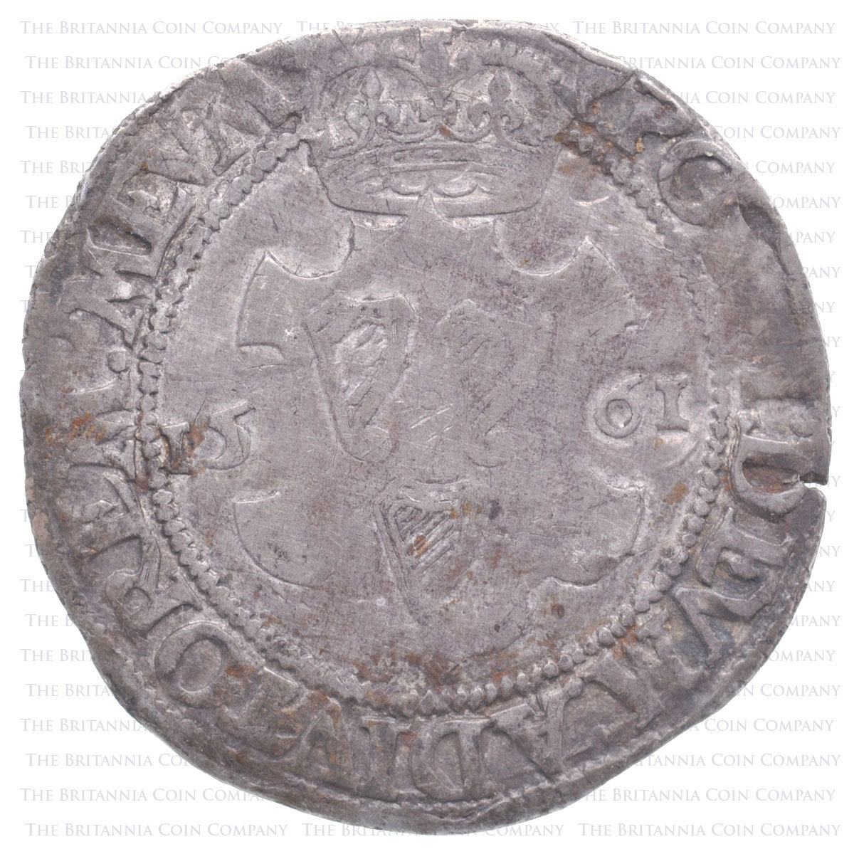 1561 IRELAND Elizabeth I Hammered Silver Shilling