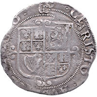 1643-4 Charles I Hammered Silver Shilling MM (p) Reverse