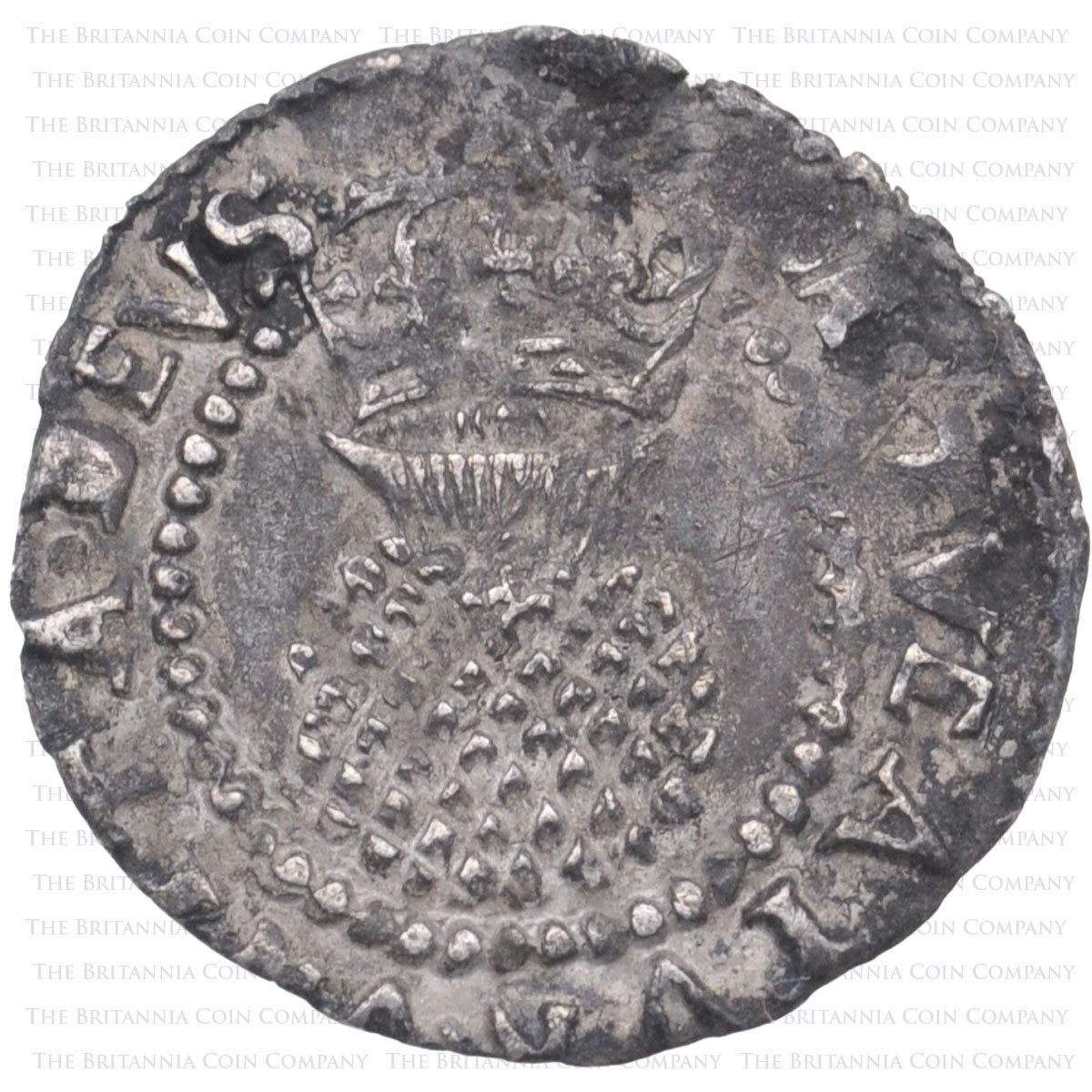 1604-19 James I Hammered Silver Halfgroat MM Tower Obverse