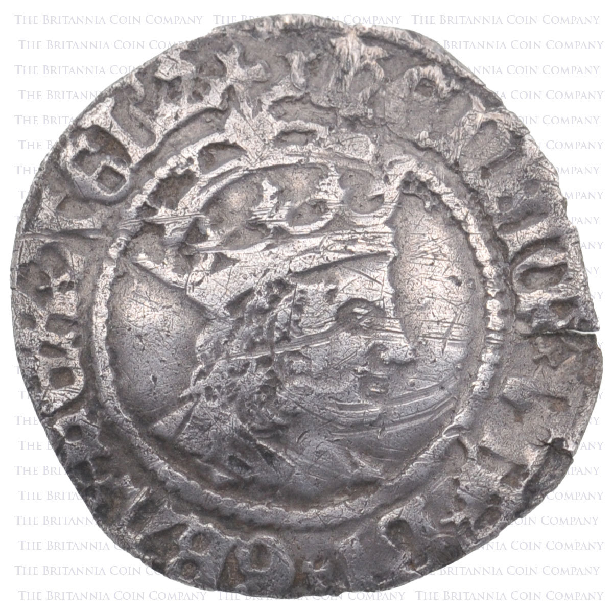 1504-9 Henry VII Hammered Silver Halfgroat Arch. Bainbridge Obverse