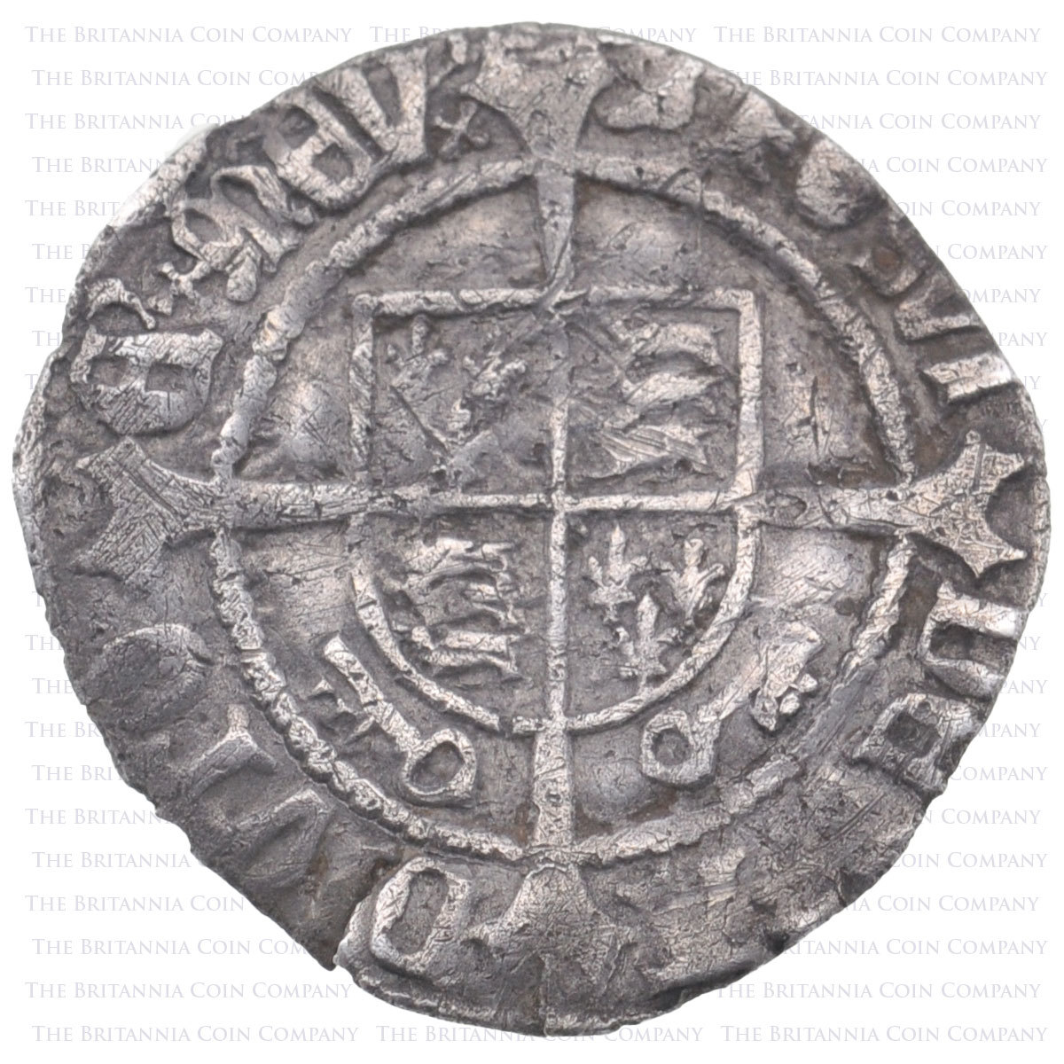 1504-9 Henry VII Hammered Silver Halfgroat Arch. Bainbridge Reverse