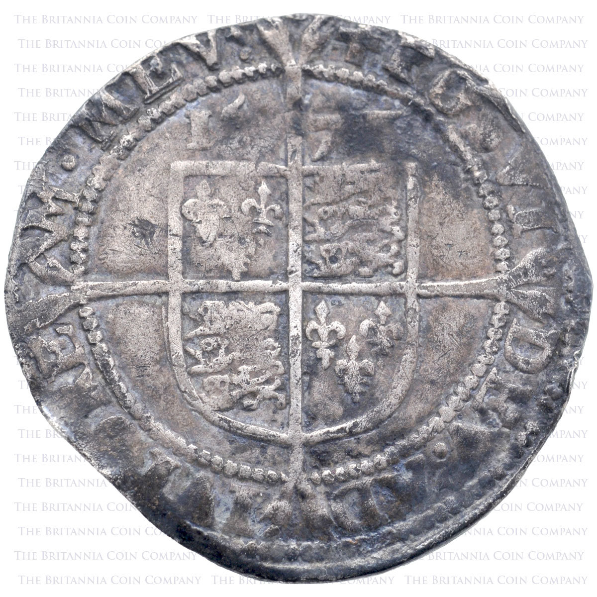 1577/1578 Elizabeth I Hammered Silver Sixpence MM Greek Cross Reverse