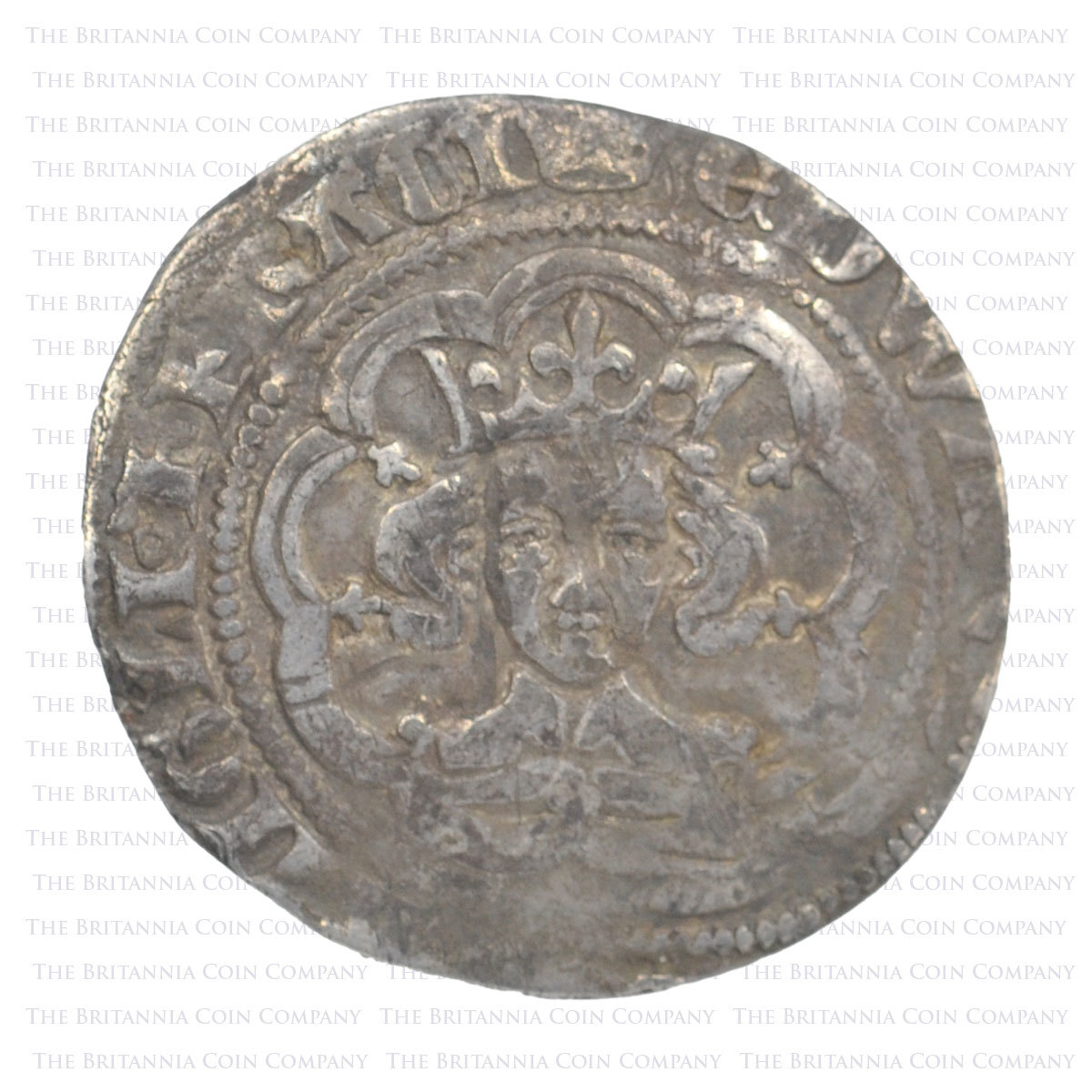 1351-1361 Edward III Hammered Silver Halfgroat London Rare F/G Mule Obverse
