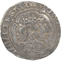 1351-1361 Edward III Hammered Silver Halfgroat London Rare F/G Mule Obverse Thumbnail