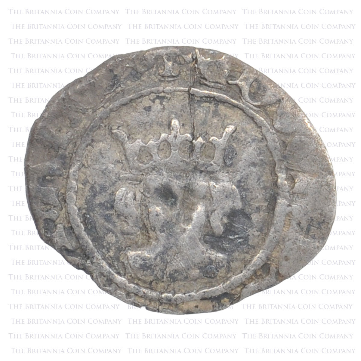 1480-1483 Edward IV Hammered Silver Halfpenny MM Heraldic Cinquefoil Obverse