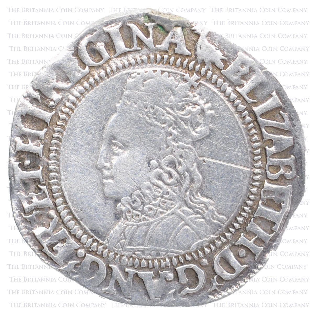 1560-1561 Elizabeth I Hammered Silver Groat MM Martlet Obverse