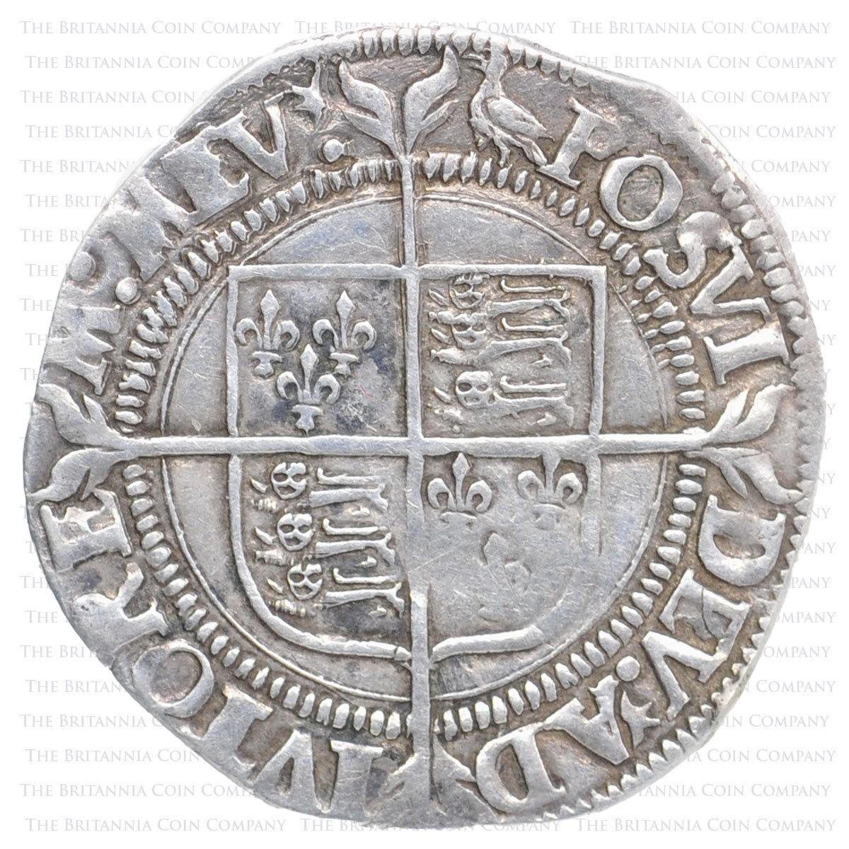 1560-1561 Elizabeth I Hammered Silver Groat MM Martlet Reverse