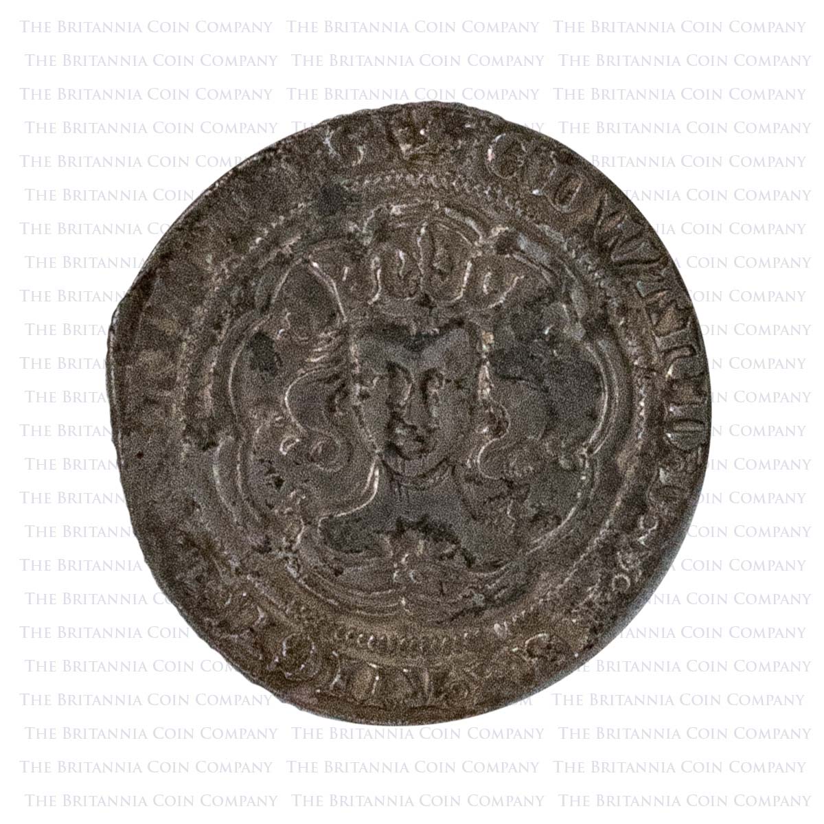 1356 Edward III Hammered Silver Groat MM Crown Obverse
