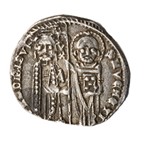 1312-1328 Venetian Giovanni Soranzo Hammered Silver Grosso Obverse Thumbnail
