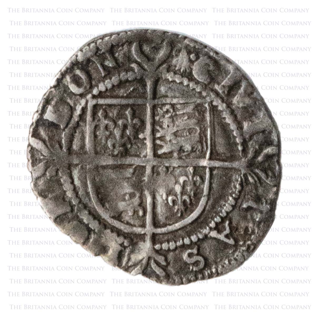 1584-1586 Elizabeth I Hammered Silver Halfgroat MM Escallop Reverse
