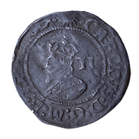 1645-1646 Charles I Hammered Silver Halfgroat Group G MM Sun Obverse Thumbnail