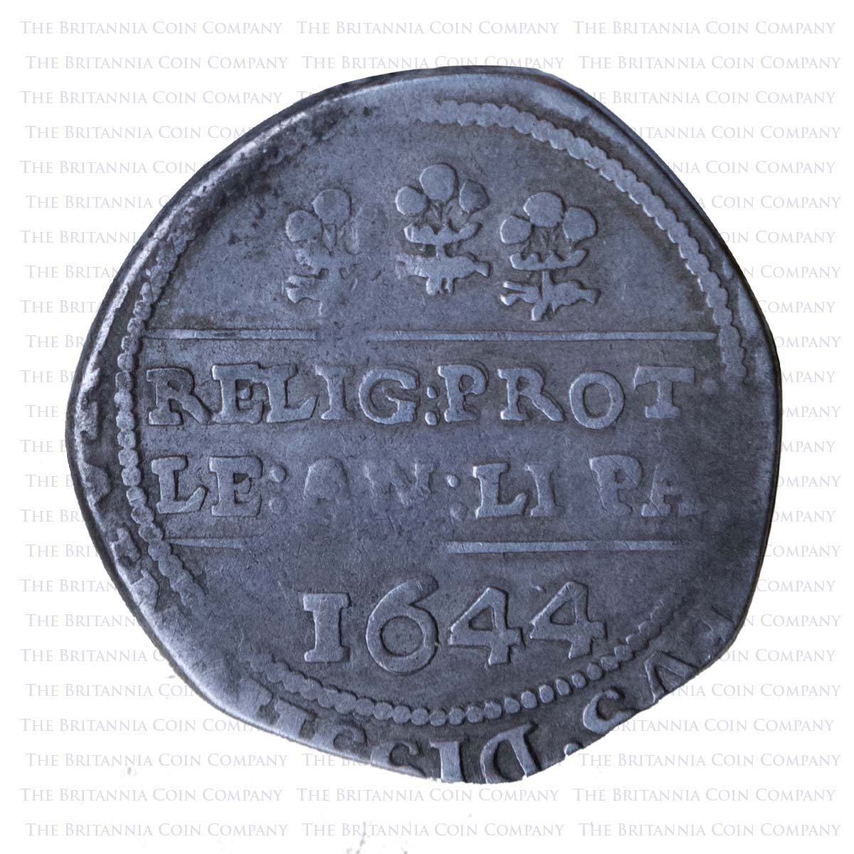 1644 Charles I Hammered Silver Halfcrown Bristol Mint Reverse