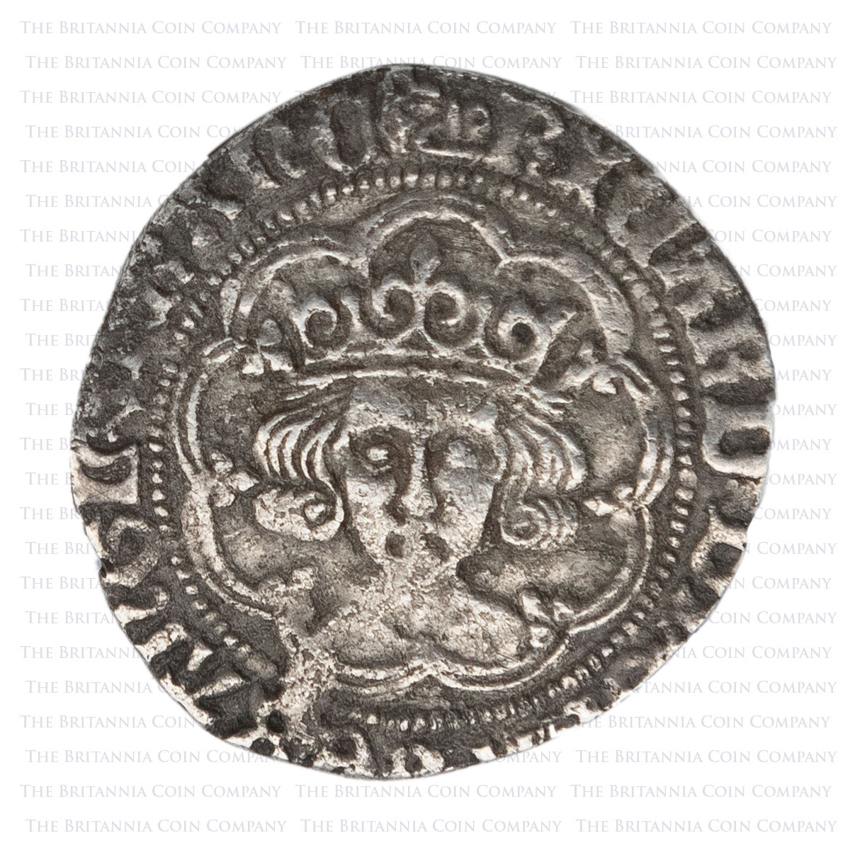 1483-1485 Richard III Hammered Silver Groat MM Boar’s Head Obverse