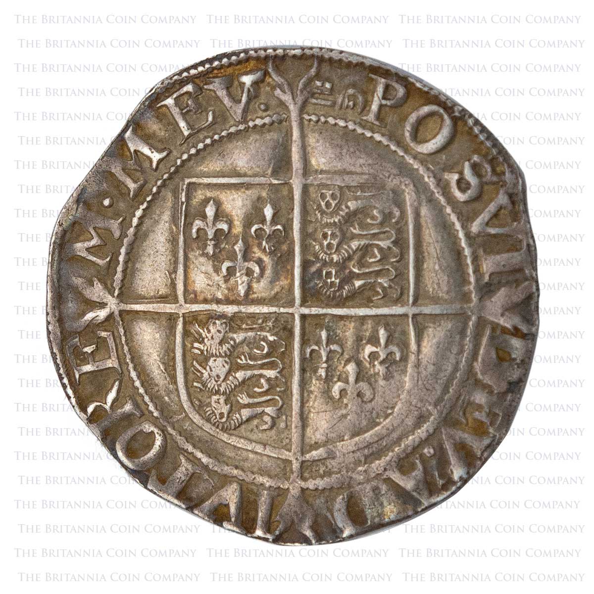1595-1598 Elizabeth I Hammered Silver Shilling MM Key Reverse